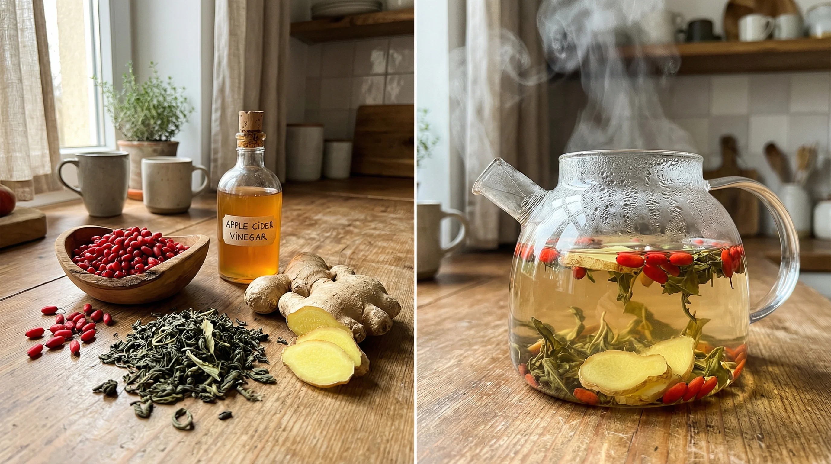 Grüntee und Ingwer